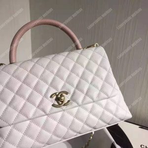 Chanel Flap Bag With Top Handle White - Image 3
