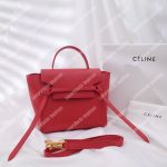Celine Micro Belt Bag In Grained Calfskin Ruby