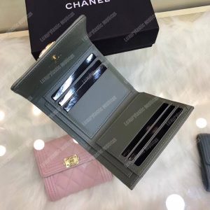 Chanel Boy Small Flap Wallet Grey - Image 3