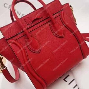 Celine Nano Luggage Tote Red - Image 6