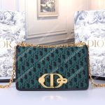 Dior 30 Montaigne Bag In Green Oblique Canvas