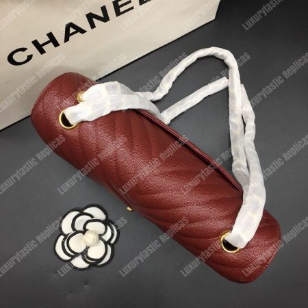 Chanel Classic Medium Handbag Burgundy - Image 6