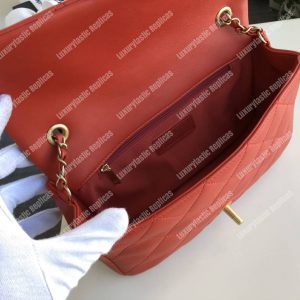 Chanel Lambskin Flap Bag Red - Image 4