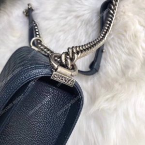 Chanel Boy Medium Handbag Blue - Image 5