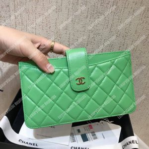 Chanel Classic Pouch Lambskin Leather Green - Image 7