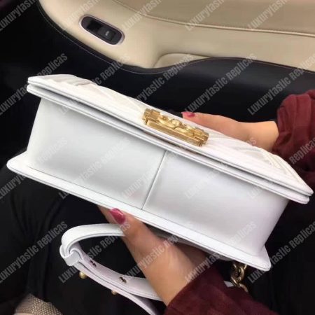 Chanel Medium Boy Flap Bag White - Image 5
