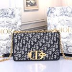 Dior 30 Montaigne Bag In Blue Oblique Canvas