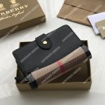Burberry House Check And Leather Wallet Black