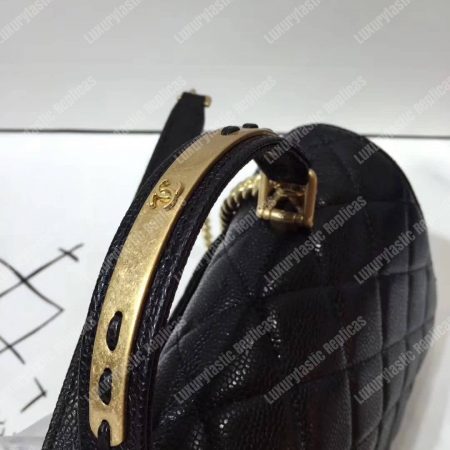 Chanel Small Flap Bag With Top Handle Black - Image 5