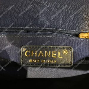 Chanel Flap Bag With Top Handle Caviar Leather Blue - Image 8