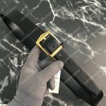 Burberry Reversible London Check and Leather Belt Black