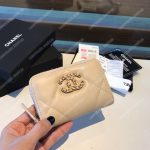 Chanel 19 Zipped Coin Purse Light Beige
