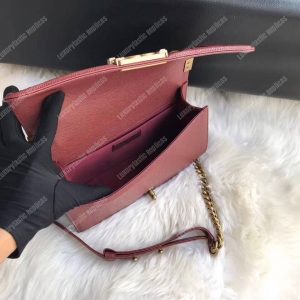 Chanel Boy Medium Handbag Burgundy - Image 5