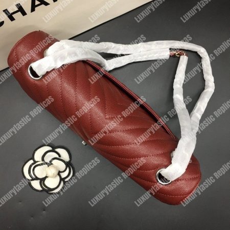 Chanel Classic Medium Handbag Burgundy - Image 6