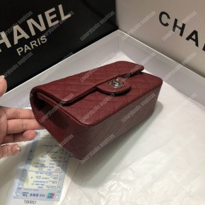 Chanel Mini Flap Bag Maroon - Image 4