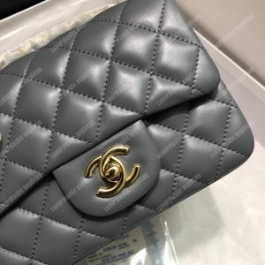 Chanel Mini Flap Bag Dark Grey - Image 5