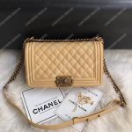 Chanel Boy Medium Handbag Beige