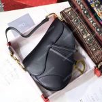 Dior Mini Saddle Bag In Black Calfskin