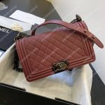Chanel Boy Medium Caviar Leather Burgundy