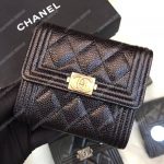 Chanel Boy Small Flap Wallet Black