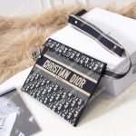 Dior Blue Oblique Embroidered Canvas Clutch