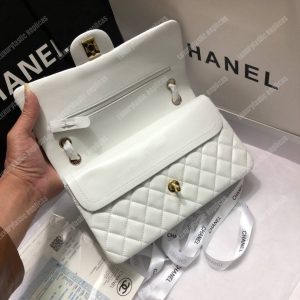 Chanel Medium Classic Handbag White - Image 4