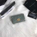Chanel Boy Small Flap Wallet Grey