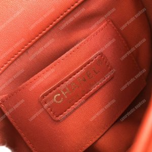 Chanel Small Flap Bag Lambskin Red - Image 9