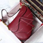 Dior Saddle Bag In Red Calfskin