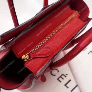 Celine Nano Luggage Tote Red - Image 7