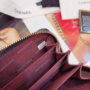 Chanel Classic Zipper Coin Purse Gold Tone Black - Image 9