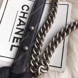 Chanel Boy Medium Handbag Black - Image 4