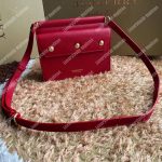 Burberry Mini Leather Title Bag with Pocket Detail Red
