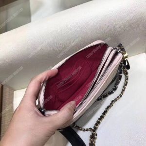 Chanel Clutch With Chain Beige And Black - Image 3
