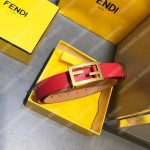 Fendi Red Leather Baguette Belt