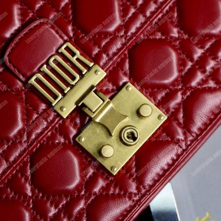 Dior Lambskin DiorAddict Flap Bag Burgundy - Image 7