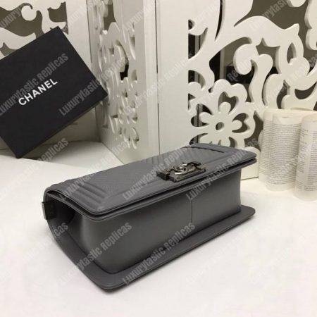 Chanel Boy Handbag Grey - Image 7