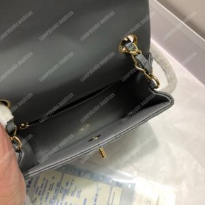 Chanel Mini Flap Bag Dark Grey - Image 4