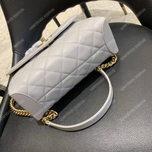 Chanel Flap Bag With Top Handle Lambskin White - Image 4