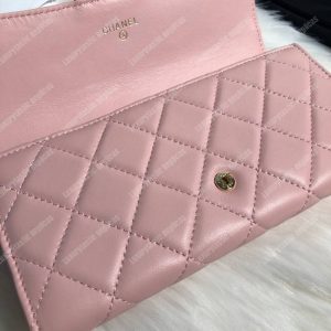 Chanel Classic Long Flap Wallet Lambskin Leather Pink - Image 5