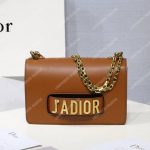 J’Adior Calfskin Flap Bag Brown