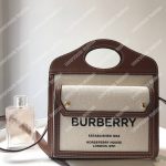 Burberry Mini Two-Tone Canvas And Leather Pocket Bag Brown