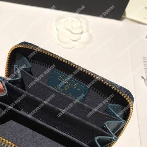 Chanel Classic Zipped Coin Purse Iridescent Turquoise - Image 9