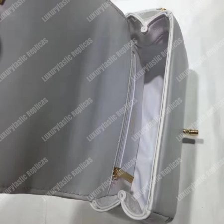 Chanel Small Flap Bag With Top Handle White - Image 4