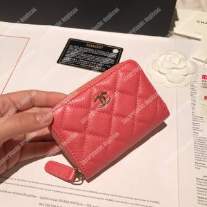 Chanel Classic Zipped Coin Purse Pink - Image 6