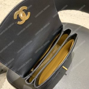 Chanel Flap Bag With Top Handle Lambskin Black - Image 7