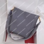 Celine Sangle Small Bucket Bag In Soft Grained Calfskin Grey