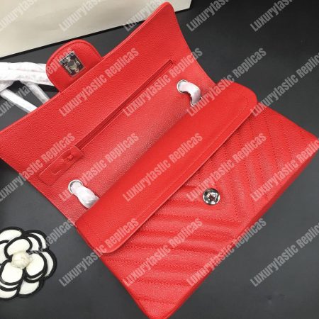 Chanel Classic Medium Handbag Red - Image 5