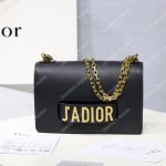J’Adior Calfskin Flap Bag Black