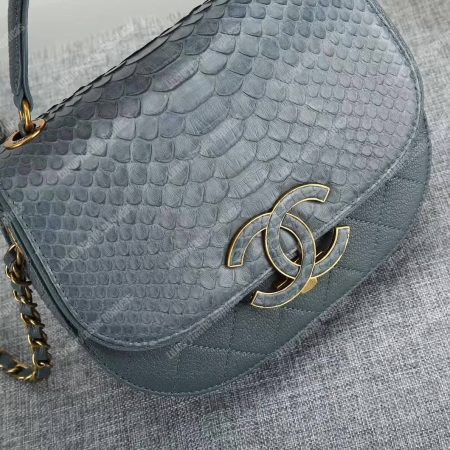 Chanel Medium Flap Bag With Top Handle Grey - Image 6